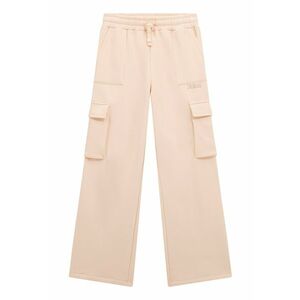 Pantaloni cargo cu croiala ampla si snur - Bej deschis imagine