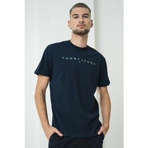 Tricou de bumbac cu logo brodat - Verde/Bleumarin imagine
