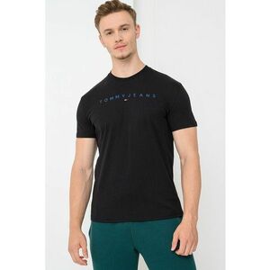 Tricou de bumbac cu logo brodat - Negru imagine