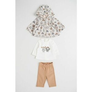 Set de imbracaminte cu model grafic - 3 piese - Alb/Caramel imagine