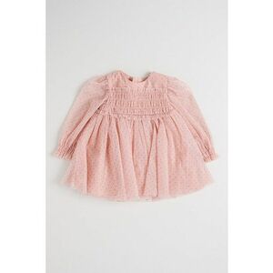 Rochie evazata cu buline - Roz prafuit imagine