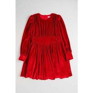 Rochie evazata si catifelata - Rosu vermillion imagine