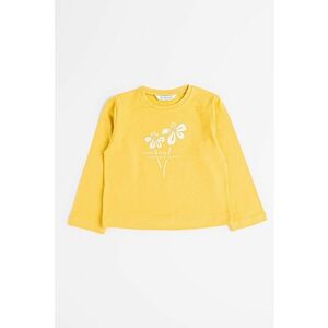 Bluza cu imprimeu si decolteu rotund - Galben imagine