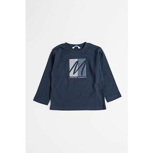 Bluza de bumbac cu decolteu rotund si imprimeu grafic - Bleumarin imagine
