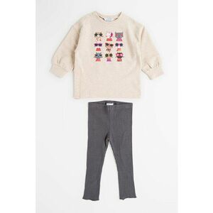 Set de bluza de trening si colanti - 2 piese - Gri/Maro taupe deschis imagine