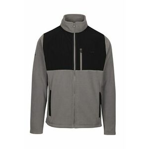 Bluza din fleece cu fermoar si segmente contrastante Falkenham - Negru/Gri imagine