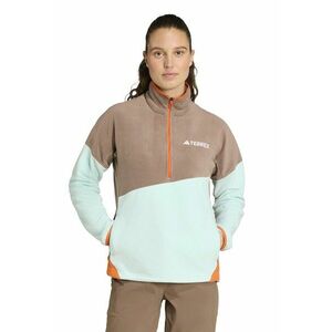 Bluza de trening cu fermoar scurt - pentru drumetii - Verde pal/Maro deschis imagine