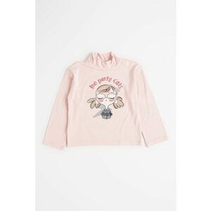 Bluza cu decolteu la baza gatului si imprimeu grafic - Roz prafuit imagine