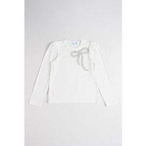 Bluza regular fit cu margele - Alb imagine