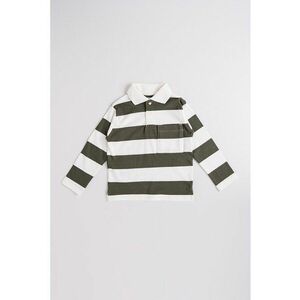 Bluza polo in dungi - Alb/Verde imagine