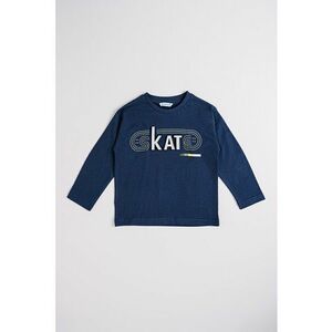 Bluza de bumbac cu text - Verde/Bleumarin imagine