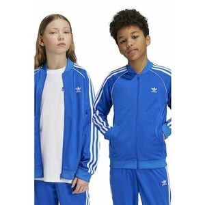 Bluza de trening cu fermoar si broderie logo - Albastru royal/Alb optic imagine