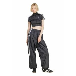 Tricou crop cu logo si fermoar - Negru imagine