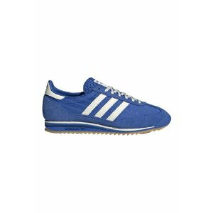 Pantofi sport cu talpa plata si insertii din piele intoarsa SL 72 - Alb/Albastru pastel imagine