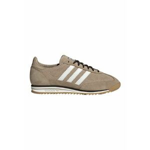 Pantofi sport flatform cu insertii din piele intoarsa SL 72 - Alb/Maro nisip imagine