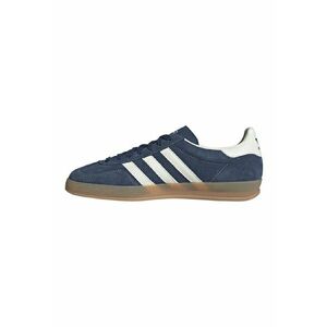 Pantofi sport din piele cu garnituri din material sintetic Gazelle Indoor - Albastru inchis/Alb murdar imagine