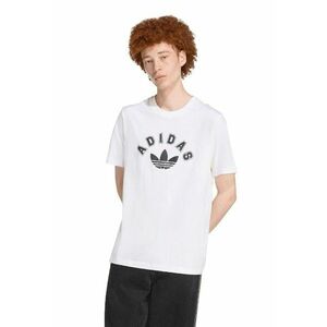 Tricou din bumbac cu imprimeu logo - Alb imagine