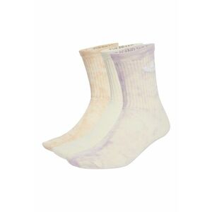 Set de sosete lungi unisex cu logo - 3 perechi - Alb fildes/Violet/Portocaliu pal imagine