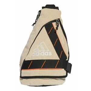 Rucsac cu o bareta si logo - Negru/Portocaliu mandarina/Bej deschis imagine