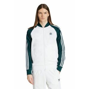 Bluza de trening cu fermoar si logo - Verde englez/Alb optic imagine