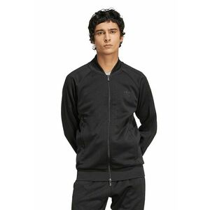 Bluza de trening cu fermoar si logo - Negru imagine