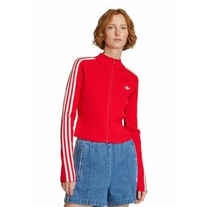 Cardigan slim fit cu fermoar - Alb/Rosu vermillion imagine