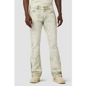 Blugi slim fit cu imprimeu camuflaj si aspect decolorat - Verde imagine