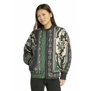 Jacheta cu model si guler baseball - Negru/Verde aquamarin/Crem imagine