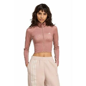 Bluza de trening crop cambrata - Roz prafuit imagine