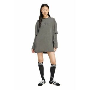 Rochie scurta lejera cu aspect 2-in-1 - Gri inchis imagine