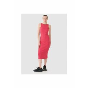 Rochie sport dama - tricotata cu nervuri - roz - 95% bumbac - elastica imagine