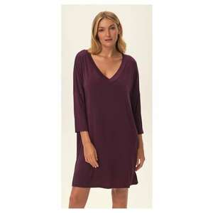 Camasa de noapte dama violet - viscoza - croiala oversize - maneci lungi - imagine