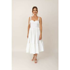 Rochie midi evazata - Alb imagine