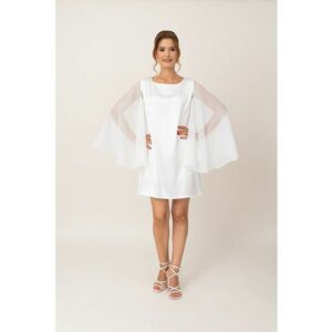 Rochie scurta cu aspect transparent - Alb imagine