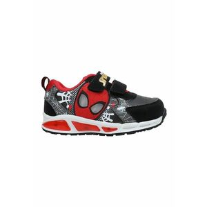 Pantofi sport cu velcro si imprimeu Spiderman - Negru/Rosu vermillion imagine