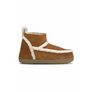 Ghete de piele intoarsa cu captuseala de lana - Alb/Caramel imagine