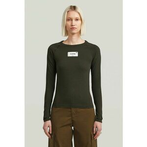 Bluza slim fit din bumbac organic - Verde feriga imagine