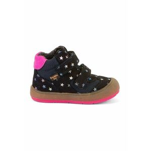 Botine cu finisaj rezistent la apa si insertii din piele - Negru/Roz/Argintiu imagine