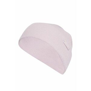 Caciula tricotata unisex cu logo metalic - Roz pastel imagine