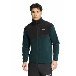 Jacheta din fleece cu fermoar Terrex - Negru/Verde padure imagine