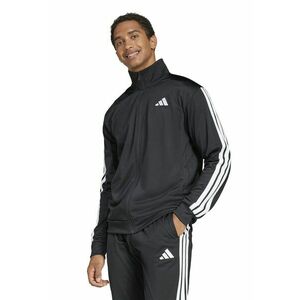 Bluza de trening cu fermoar si benzi logo contrastante - Negru/Alb optic imagine