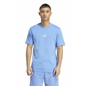 Tricou din bumbac cu logo brodat - Alb/Albastru azur imagine