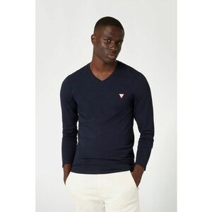 Bluza slim-fit cu decolteu in V - Rosu/Albastru ultramarin/Alb optic imagine
