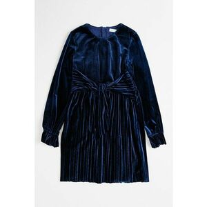 Rochie de catifea cu funda - Bleumarin imagine