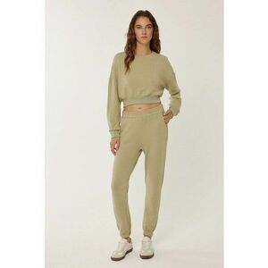 Pantaloni sport dama - basic - verde - bumbac imagine
