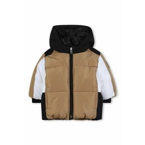 Geaca cu vatelina si model colorblock - Alb/Negru/Bej imagine