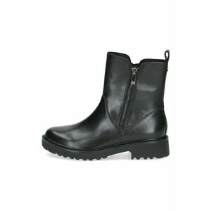 Botine din piele cu fermoar dublu - Negru imagine