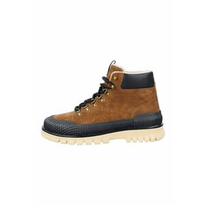 Ghete din piele intoarsa Nebrada - Gri carbune/Caramel imagine
