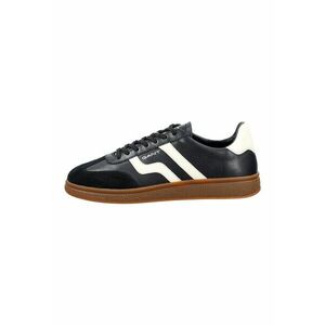 Pantofi sport low cut din piele Cuzmo - Alb/Negru/Negru stins imagine