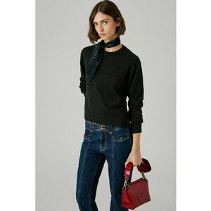 Pulover cu slituri laterale - Negru melange imagine